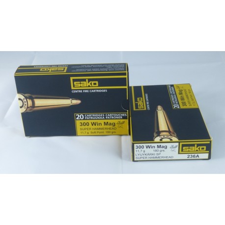 MUNICION SAKO SUPERHAMMER HEAD CAL. .300 WM 180 gr. 