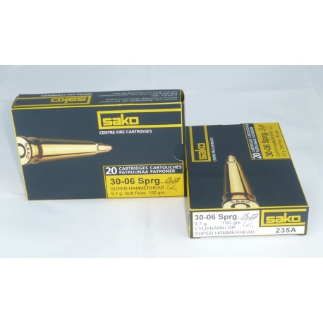 MUNICION SAKO SUPERHAMMERHEAD CAL. 30-06 150gr. 