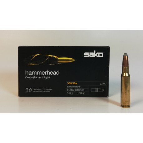 MUNICION SAKO .308 WIN HAMMERHEAD 200 GR CAJA 20 UNIDADES
