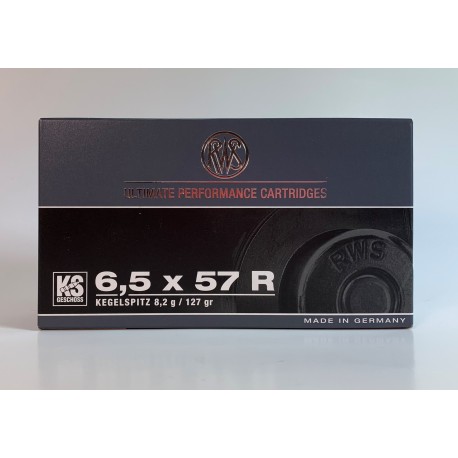 MUNICION RWS 6,5X57 R 127 GR. PUNTA CONICA