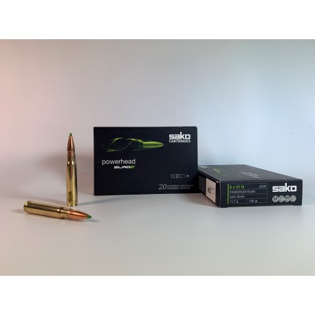 MUNICION SAKO CALIBRE 8X57 IS POWERHEAD BLADE 180gr caja de 20 unidades